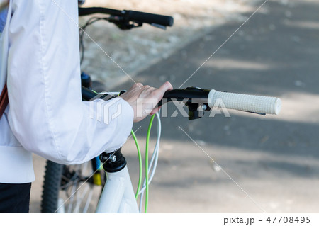 Mountain biking down hill descending fast on Mountain biking down hill descending fast on 47708495