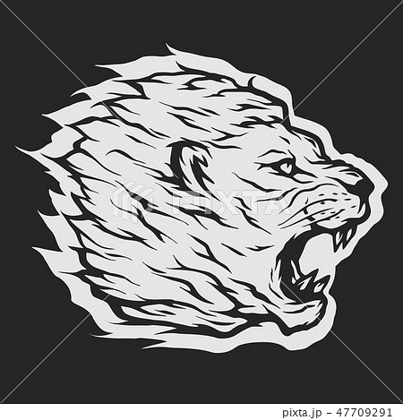 Roaring lion head. 47709291