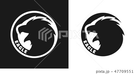 Silhouette of an eagle, monochrome logo. Silhouette of an eagle, monochrome logo. 47709551
