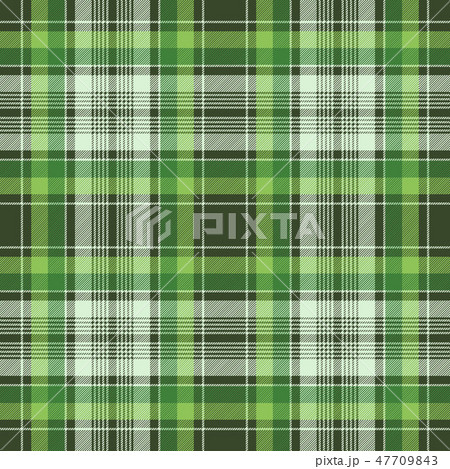 Green irish check plaid seamless fabric texture 47709843