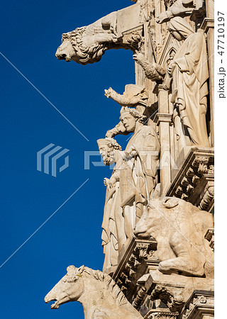 Facade of the Siena Cathedral in Tuscany Italy 47710197