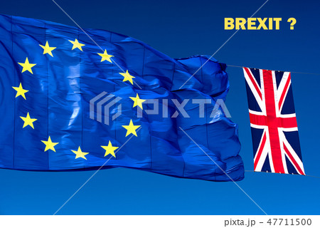 Brexit concept. European union and British flag Brexit concept. European union and British flag 47711500