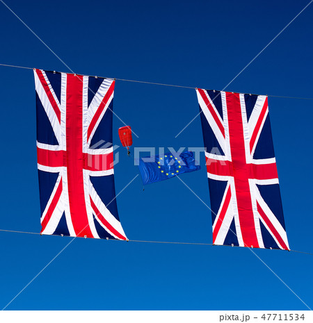 Brexit concept. European union and British flags Brexit concept. European union and British flags 47711534