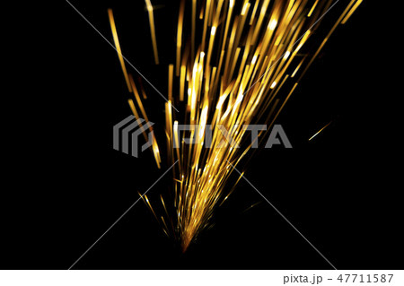 Sparks while cutting steel in the factory 47711587