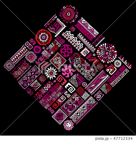Ethnic handmade ornament for your design 47712334