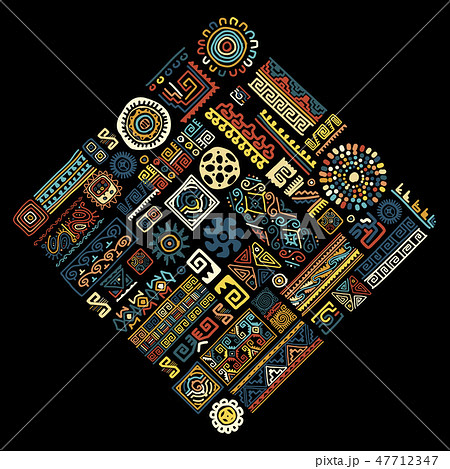 Ethnic handmade ornament for your design 47712347