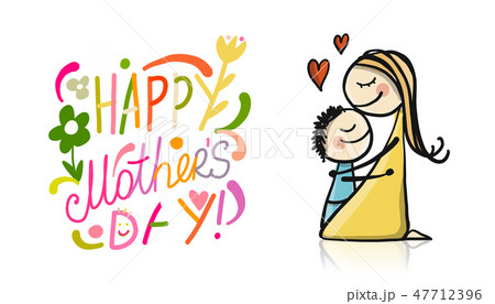 Happy mother's day. Greeting card design 47712396