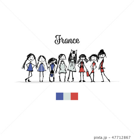 Girls party, sketch for your design 47712867