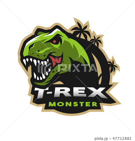 Dinosaur head logo, emblem. T-rex monster. Dinosaur head logo, emblem. T-rex monster. 47712882