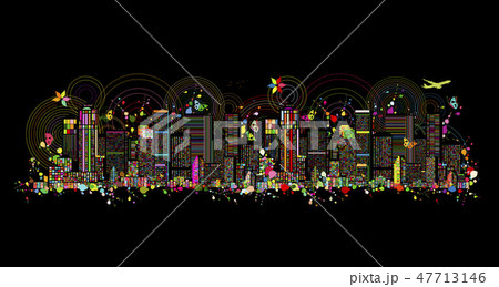 Colorful metropolis, abstract background for your design Colorful metropolis, abstract background for your design 47713146