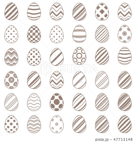 Set flat egg simplae icon. 47713148