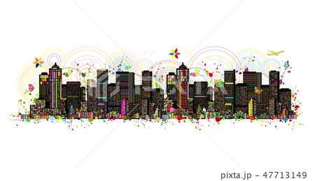 Colorful metropolis, abstract background for your design 47713149