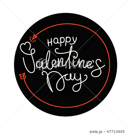 Happy Valentines Day lettering greeting card Happy Valentines Day lettering greeting card 47713605