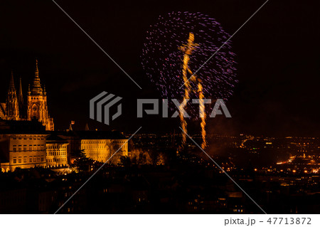 New Year's fireworks in Prague New Year's fireworks in Prague 47713872