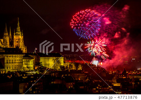 New Year's fireworks in Prague 47713876