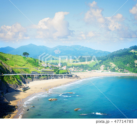 Cantabrian Sea coast and Deba town 47714785