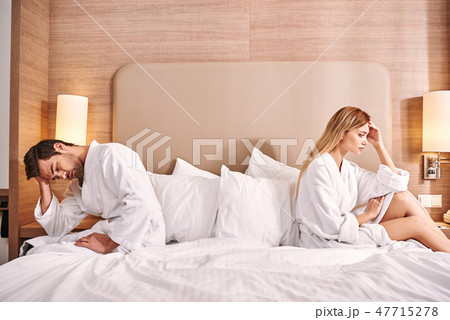 Depression effects. Woman don't speak with her boyfriend 47715278