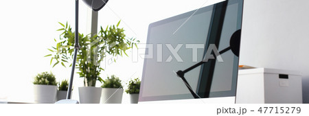 Fashionable modern stylish silver computer Fashionable modern stylish silver computer 47715279