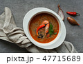 Tom Yam kung Spicy Thai soup with shrimp, seafood 47715689