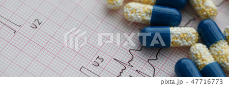 The capsule pill in a blister pack lies The capsule pill in a blister pack lies 47716773