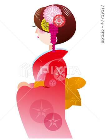 浴衣を着た女性のイラスト 47719137