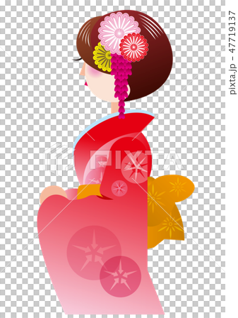 浴衣を着た女性のイラスト 47719137