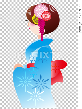 Illustration of a woman in a yukata 47719138