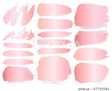 Set of brush stroke, Pink gold grunge brush stroke 47720582