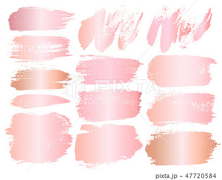 Set of brush stroke, Pink gold grunge brush stroke Set of brush stroke, Pink gold grunge brush stroke 47720584