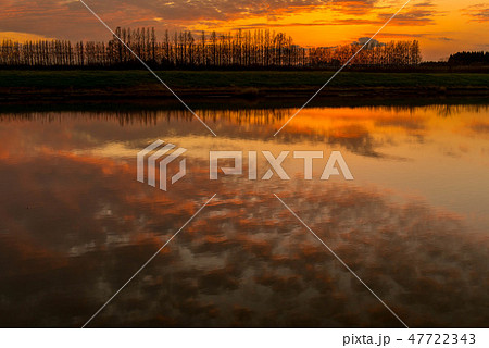 河北潟の夕景 河北潟の夕景 47722343