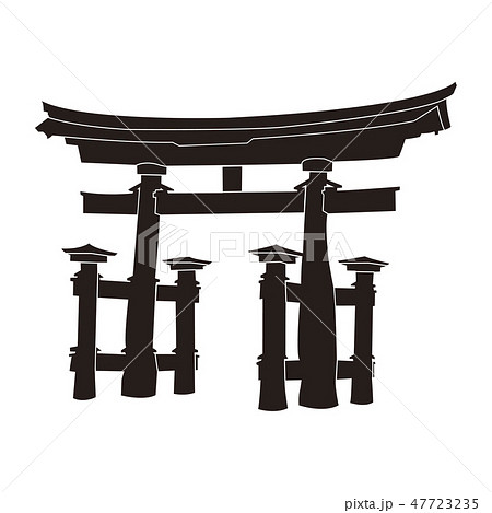 厳島神社の大鳥居のイラスト素材