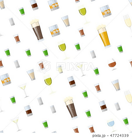 Seamless pattern with Alcoholic drinks glasses 47724339