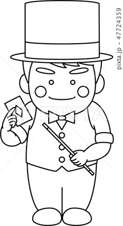 男性キャラクター手品師 男性キャラクター手品師 47724359