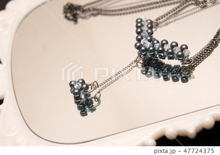 黒真珠風デザインネックレス（ハンドメイド） 47724375