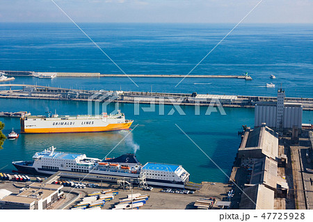 View from Montjuic Castle of Barcelona  47725928