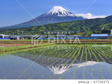 水田と逆さ富士-6586 47726373