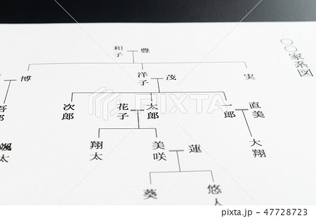 家系図　祖先　親戚　ルーツ 47728723