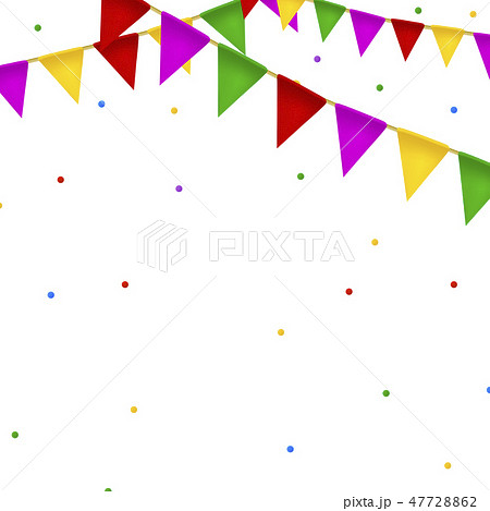 Buntings garland with realistic flag. Buntings garland with realistic flag. 47728862