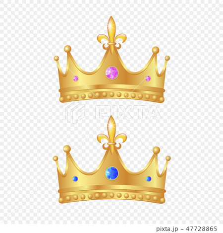 3d realistic golden crown set 47728865