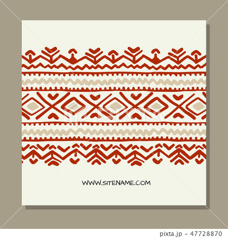 Business cards design, folk ornament 47728870
