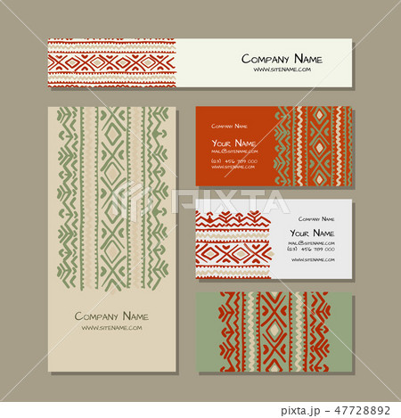 Business cards design, folk ornament 47728892