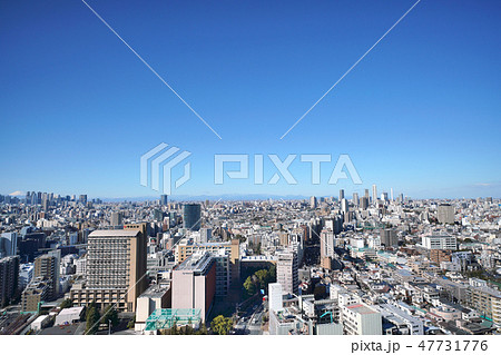 日本の東京都市景観 富士山と新宿副都心や池袋の超高層ビル群などを望む 日本の東京都市景観 富士山と新宿副都心や池袋の超高層ビル群などを望む 47731776