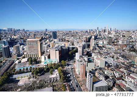 日本の東京都市景観　富士山と新宿副都心や池袋の超高層ビル群などを望む 47731777