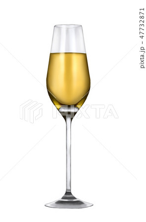 White wine in a glass isolated on white background 47732871