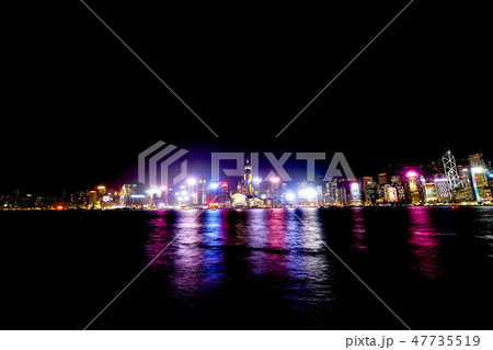 香港　ビクトリアハーバー　夜景 47735519