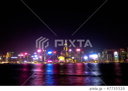香港　ビクトリアハーバー　夜景 47735520
