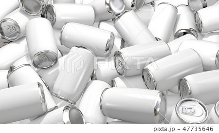 白色のアルミニウム缶 白い背景 3Dレンダリング 47735646