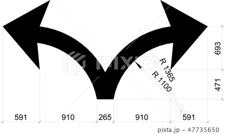 illustration image of road direction arrow 47735650