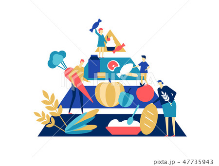 Food pyramid - flat design style colorful illustration Food pyramid - flat design style colorful illustration 47735943