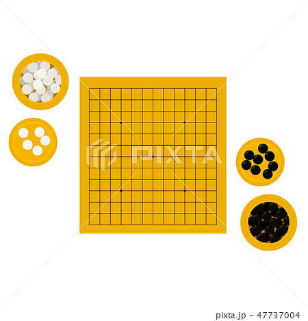 Vector illustration of empty goban and bowls Vector illustration of empty goban and bowls 47737004